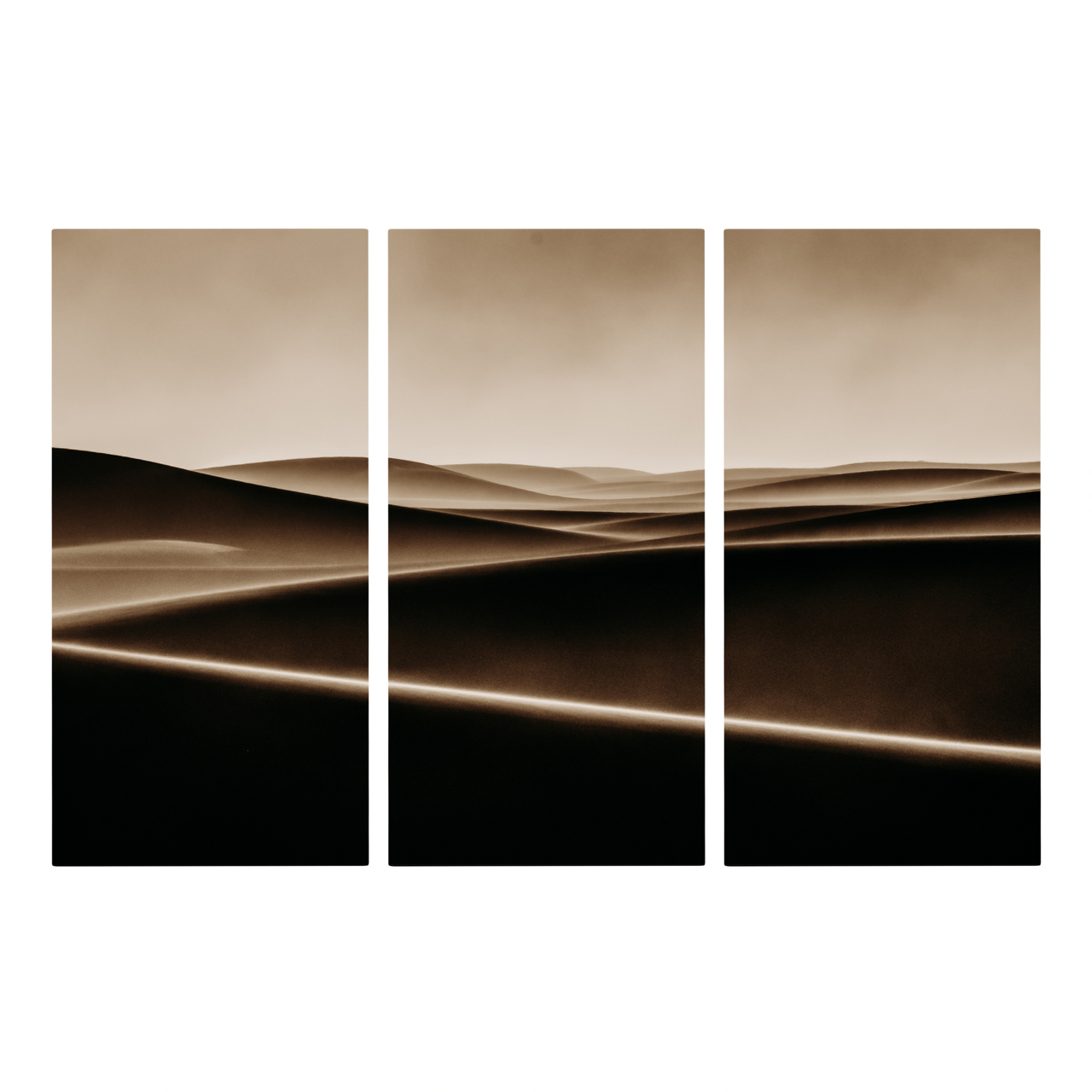 "Bronze Waves of Sand" Triptych | Desert Wall Art Set