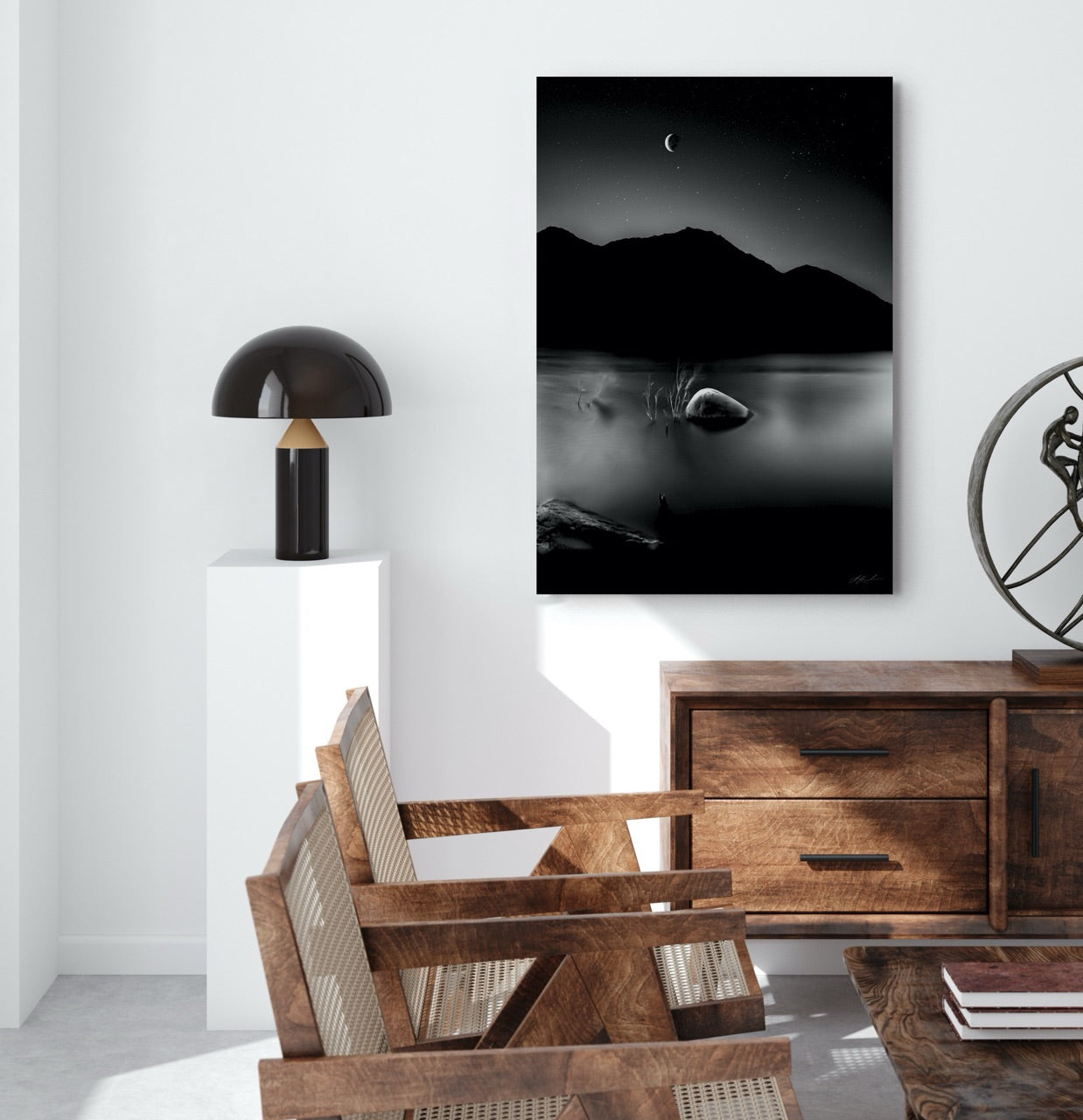 "Silvery Night" Black and White Photography Print
