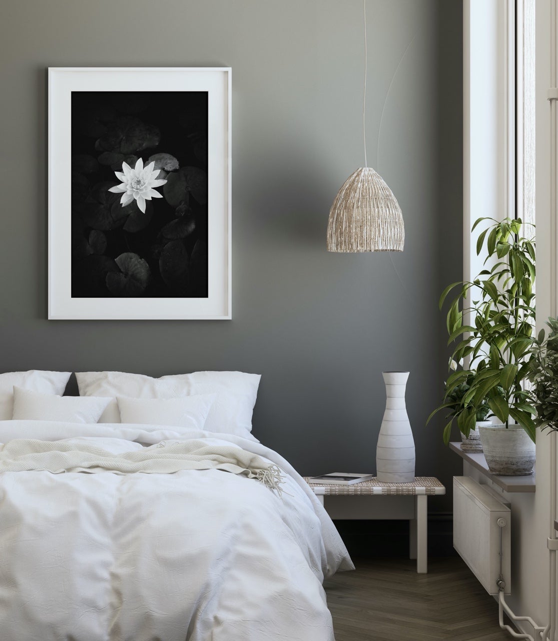 Fine Art Prints - "Lotus Light" | Black And White Flower Photograph