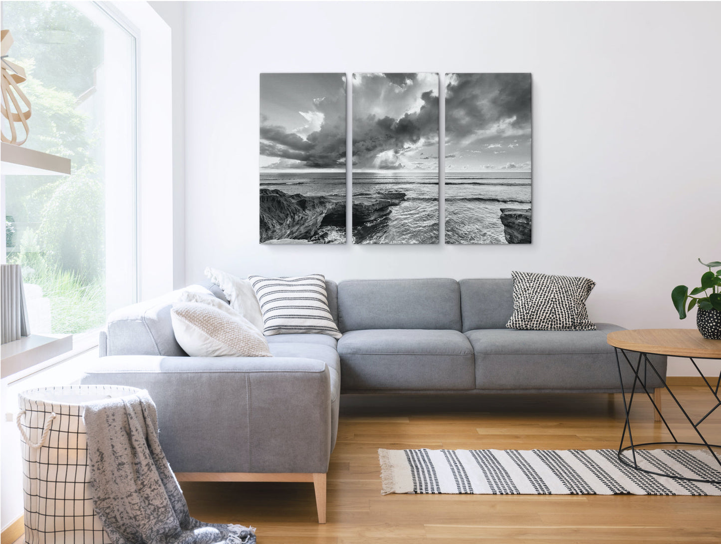 Fine Art Prints - "Sunbeams And Clouds" Triptych | Coastal Wall Art Set