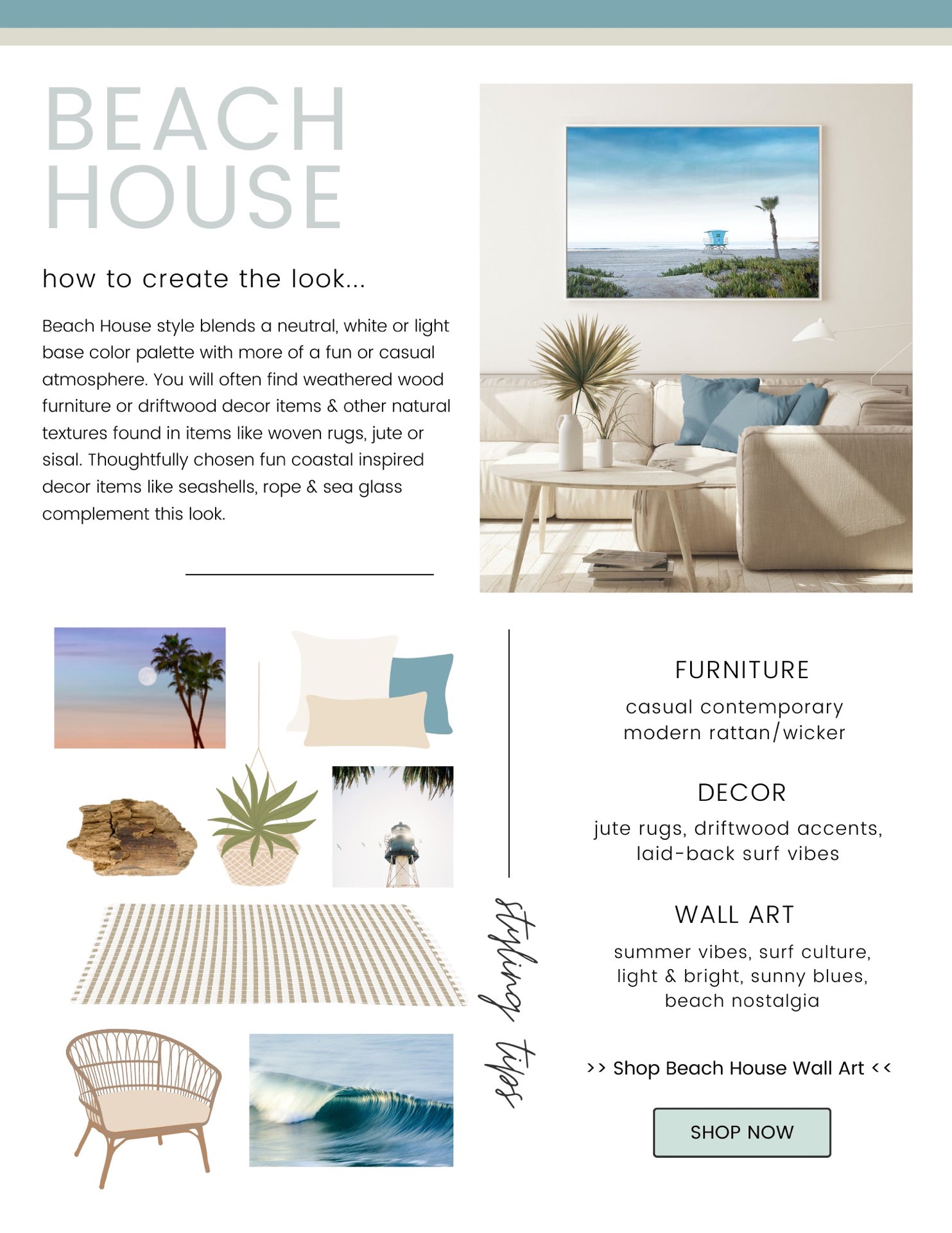 Coastal Home Decor Guide | Instant PDF Download