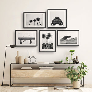 "Monochromatic Coast Gallery Wall" | 5 Piece Art Set