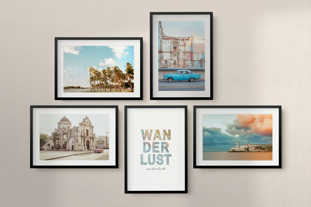 "Wanderlust Gallery Wall" | 5 Piece Art Set